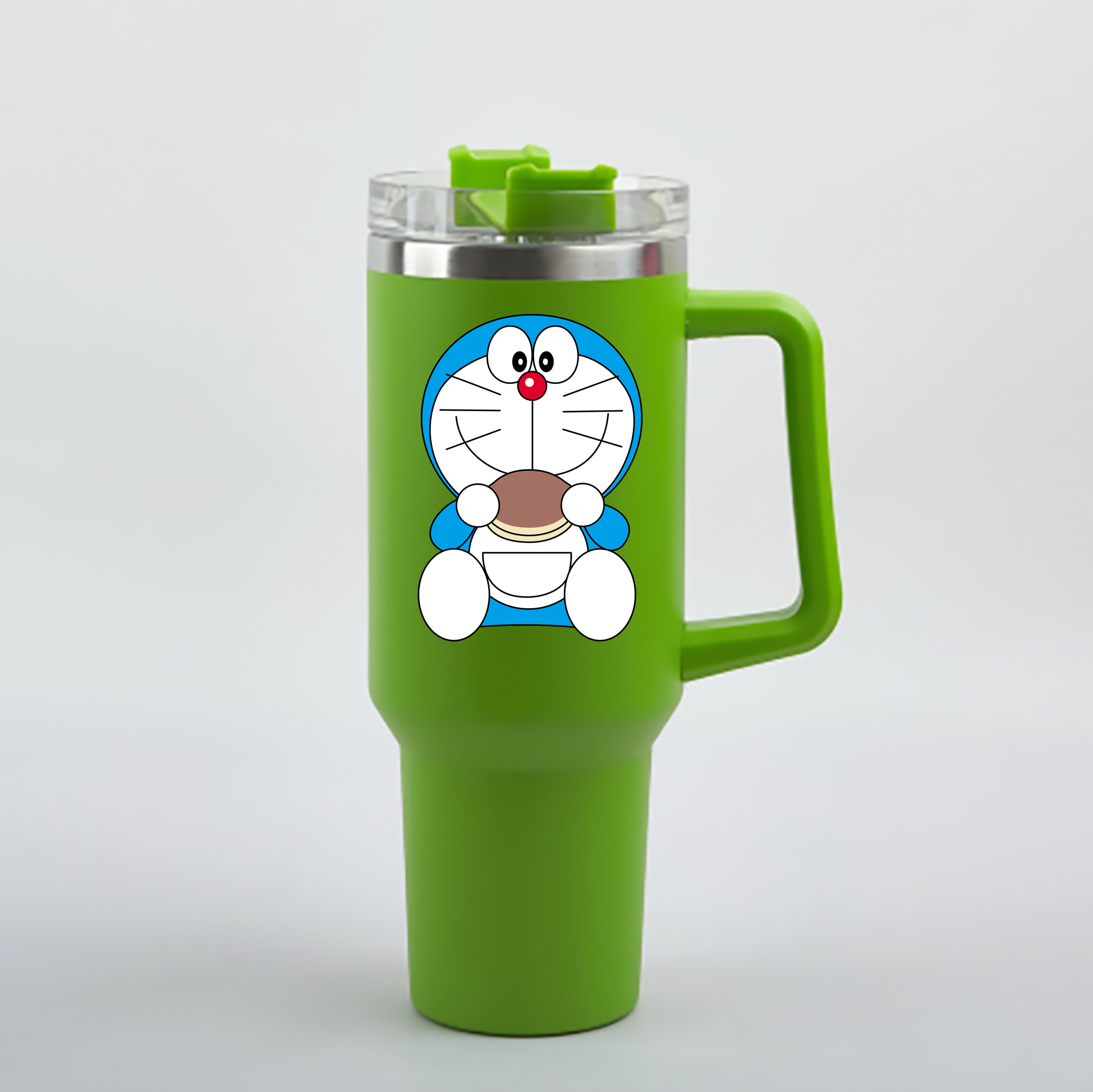 （画像用） ドラえもん Doraemon 1200mL車用タンブラー - クリスタルステッカー（プラスチックストロー付き）